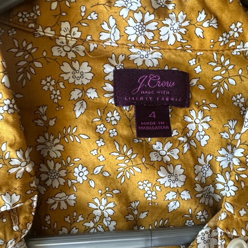 J. Crew Yellow Floral Blouse